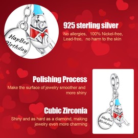 DOLARISE 925 Sterling Silver Charms for Bracelets Animal Cartoon Moon Stars Balloons DIY Christmas Birthday Gifts Beads for Women, Silver