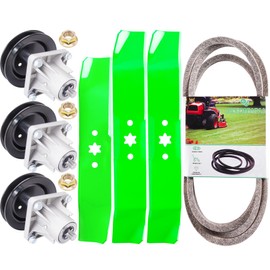 JSXDNWYJ Deck Rebuild Kit for Cub Ca det 46 inch LT1045 LT1046 I1046, 618-0660 918-0660 Spindles (3pack)/ 742-04125 742-0645 Outer/Center Blade (3pack)/754-04153 Be lt (1pack)