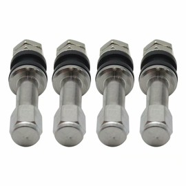 4Pcs TR48 Bolt On Tire Valve Stems 1" Long Chrome Metal Valve Stem High Pressure Flush with Stem Caps Fits Standard 0.453"