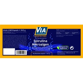 Spirulina Microalgae 500 mg 60 Capsules