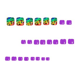 FIEONCIY Press on Toenails with Designs Acrylic Fake Nails for Toe Artificial False Nails with Charms Glue on Toe Nails for Spring Summer Stick on Toenails for Women Girls(F388)