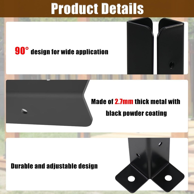 CNQLIS 4pcs Adjustable Deck Post Anchor Base Brackets Fit 1.5x1.5,