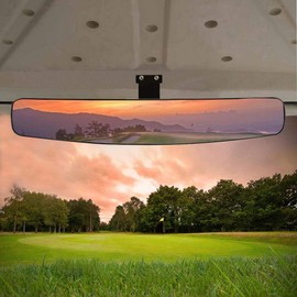 HKOO Golf Cart Rear View Mirror, 16.5" Extra Wide Rear View Convex Golf Cart Mirror for EZ Go, Club Car, Yamaha (Rear View Mirror)
