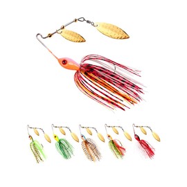 Value Sport 6Pcs Spinner Bait Bass Spinnerbaits Kit Hard Metal Spinner Buzzbait Swimbaits Fishing Jig Hook Lure Set 13G