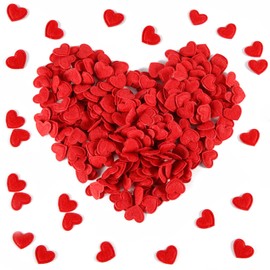 300pcs Valentine's Day Felt Hearts, Mini Felt Hearts Cute Felt Hearts Stickers Romantic Heart Shapes Decorative Confetti Valentine Small Red Felt Hearts Love for Crafts Wedding Decoration