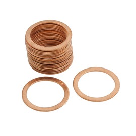 sourcing map Pack of 20 Washers 22 mm Flat Seal Copper Rings Sealing Rings