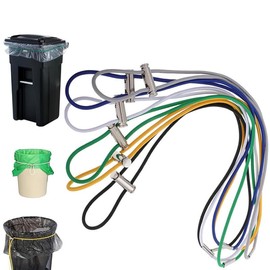 WADY 6Pcs Multifunctional Garbage Can Bands,Adjustable Trash Can Bands Set,Heavy Duty Rubber Bands Fit 8-33 Gallon Trash Cans, Secure Litter Box & Garbage Bags Indoor/Outdoor for Home, Office, School