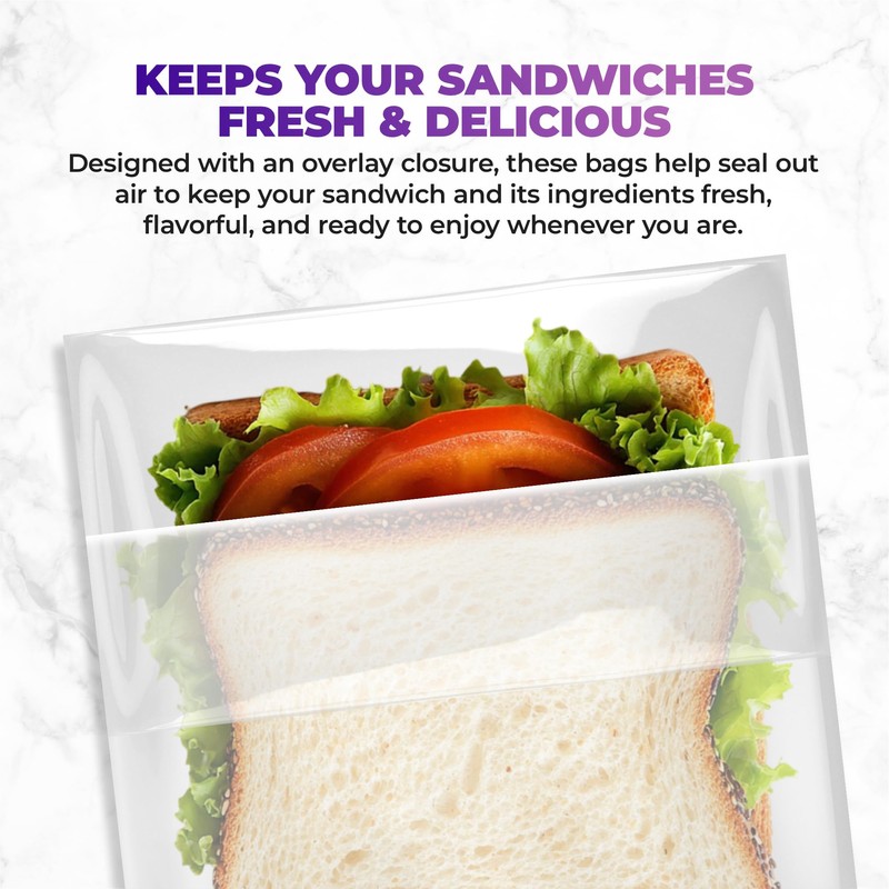 DURRA BEST. Fold Top Sandwich Bags, Plastic Bags 100-Count