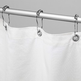 Bean Products Organic Cotton Stall Shower Curtain (White), [54" x 74"] | All Natural Materials | Works with Tub, Bath and Stall Showers