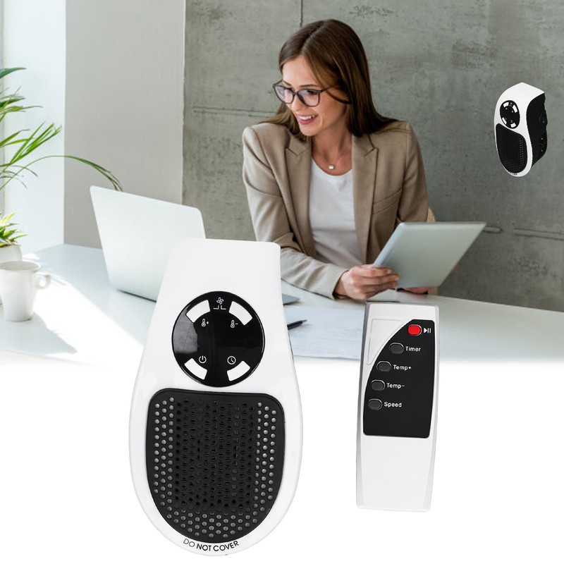 500W Household Mini Space Heater Plug In Portable Home Office