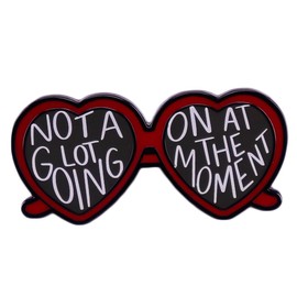 Heart Sunglasses Brooch Not A Lot Going On The Moment Brooch Pin Badge Funny Quotes Brooch Badge Creative Shape English Hard Enamel Pin Office Jewelry Gift for Hat Jacket Canvas Bag