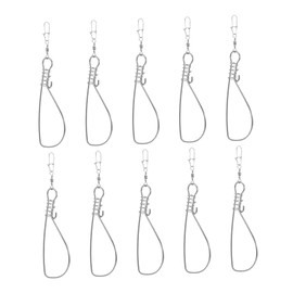 Mipcase 10pcs Stainless Steel Fishing Snap Buckles Fishing Locks for Freshwater Portable Versatile Tackle Set Reusable