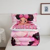 Cute Black Girls Comforter Set Full Size,Mermaid Pink Bedding Set,Cartoon