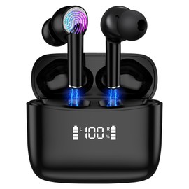 AXFEE Wireless Earbuds, Bluetooth 5.3 Headphones In Ear, Bluetooth Earphones with 4 ENC Noise Cancelling Mic, Bluetooth Earbuds with HiFi Stereo Deep Bass, LED Display, IP7 Waterproof, Fast Charge