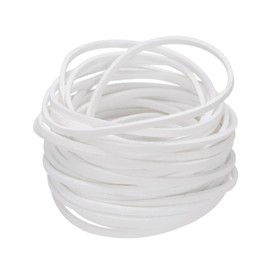 MECCANIXITY Faux Leather Cord Suede Cord, 5.5 Yards 2.6mm String Flat Rope Thread for Bracelet Necklace Beading Jewelry DIY Art Crafts, White, 1 Pack