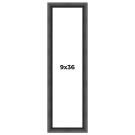 9x36 Frame Black Picture Frame - Complete Modern Photo Frame Includes UV Acrylic Shatter Guard Front, Acid Free Foam Backing Board, Hanging Hardware Wood Wall Frames for Family Photos - no Mat