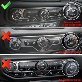 Center Console Air Conditioner Switch A/C Switch Button Headlight Switch Knob Trim Cover Rings Compatible with 2018-2024 Jeep Wrangler JL JLU Gladiator JT 4xe Aluminum,4pcs Red