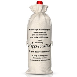 EUFJDKSL Appreciation Gifts Wine Bag, Thank You Gifts for Teacher Nurse Social Worker, Employee Appreciation Wine Bag for Coworkers Boss, for Retirement Party Favors