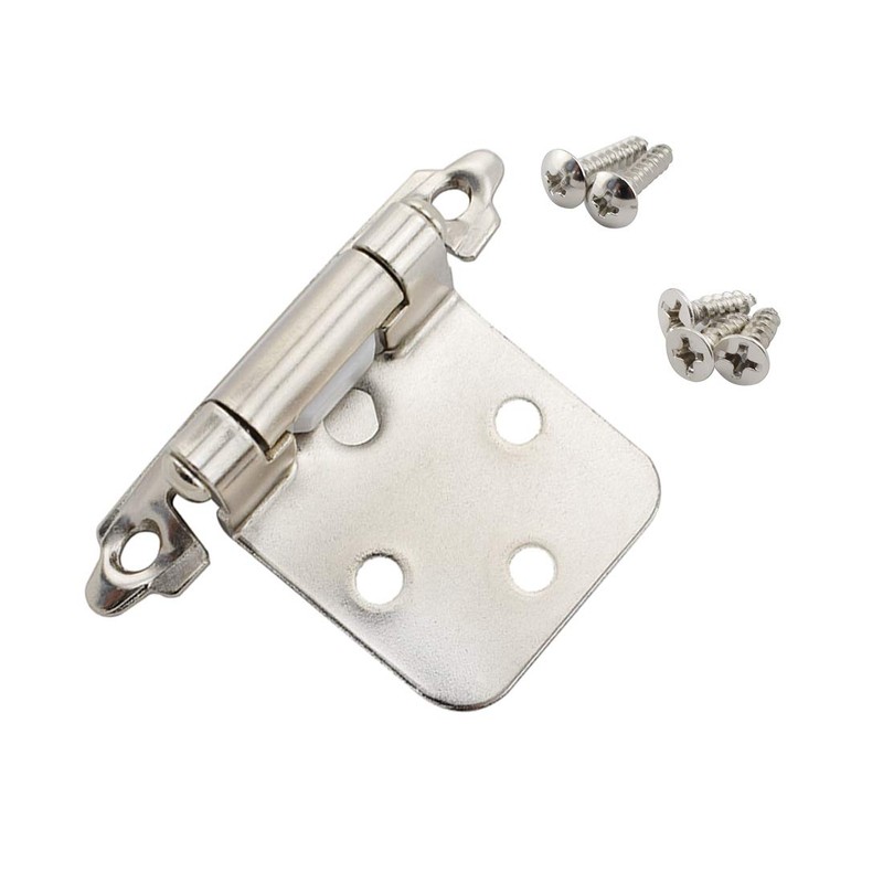 SDTC Tech 4-Pack Overlay Cabinet Door Hinges Nickel Plated Self-Closing