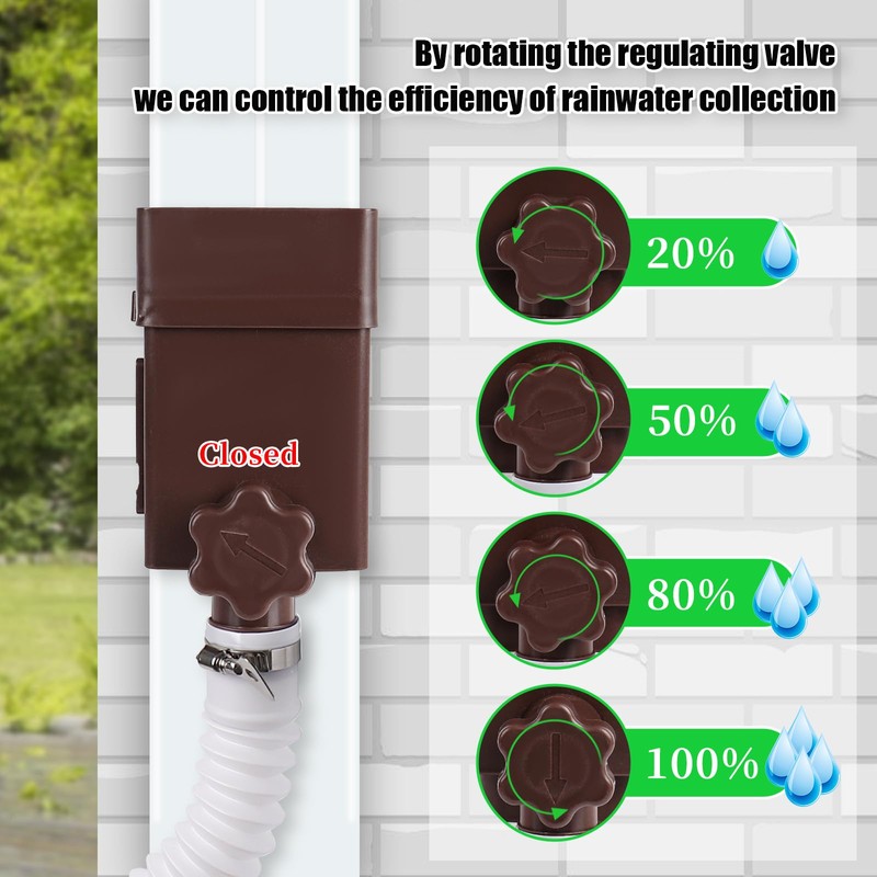 Rain Barrel Diverter Kit - Rainwater Collection System, Rain Barrel