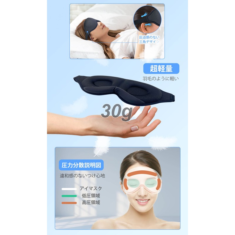 Eye Mask, For Sleeping, 99.99% Light Blocking, Blindfold, Sleep Goods,