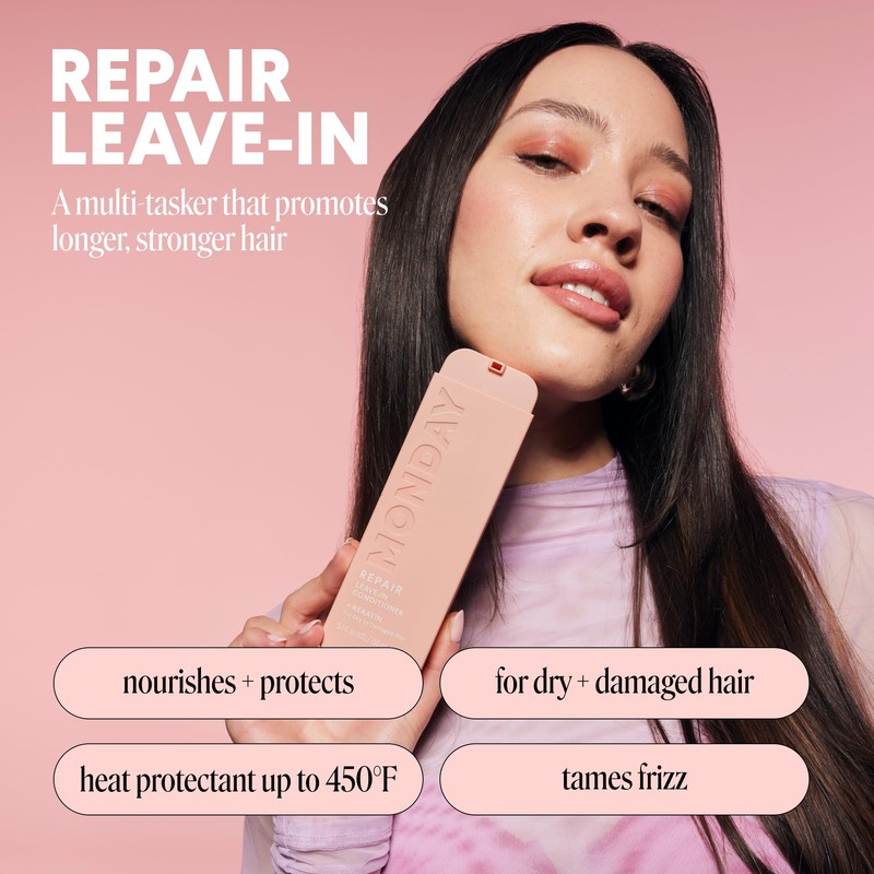 MONDAY HAIRCARE REPAIR Leave in Conditioner with Keratin, Jojoba Oil,