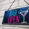 RED OCEAN Bar Open Sign NEON EFFECT Home Bar Man