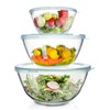 WhiteRhino Glass Mixing Bowls Glass Bowls with Lids Set(4.5QT,2.7QT, 1.1QT),Large