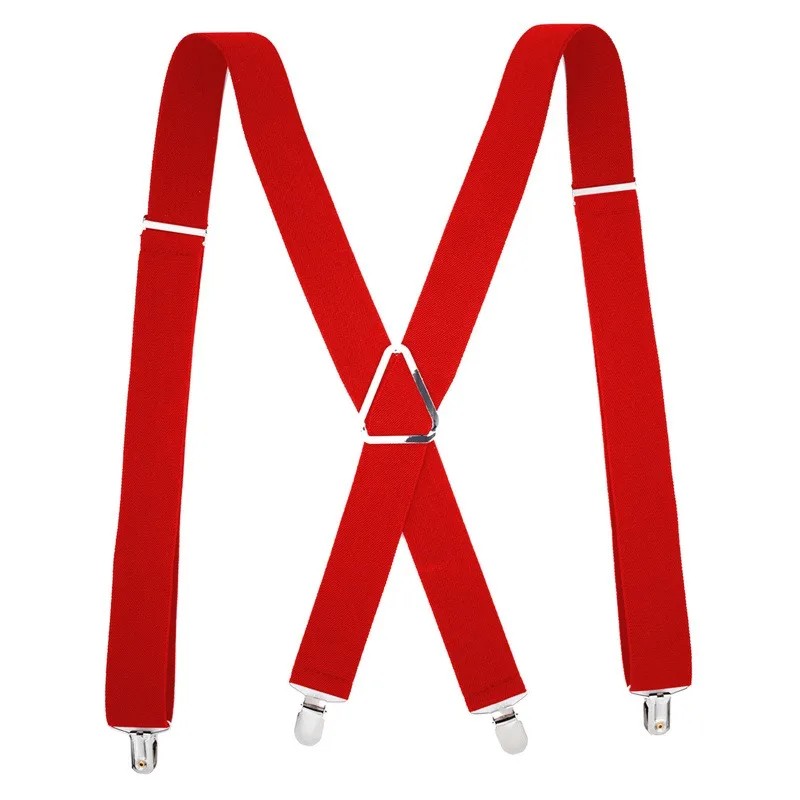 Heavy Duty Suspenders for Men – Adjustable 2-Inch Elastic X-Back