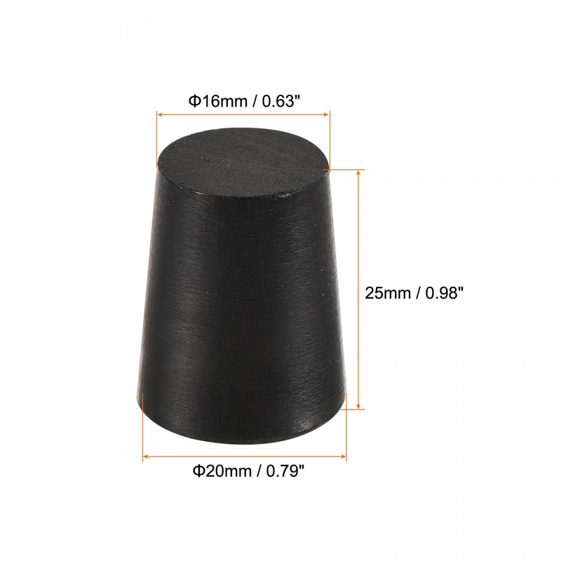 sourcing map Pack of 10 Tapered Rubber Caps 16 mm