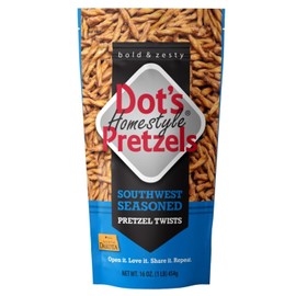 Dot's Pretzels Southwest Seasoned Pretzel Twists, Healthy Kids Snacks, 16oz Bag