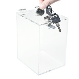 SESHIS Clear Money Box with Lock, Donation Box, Keys, 500 Yen Coin, Bill, Acrylic, Single Item