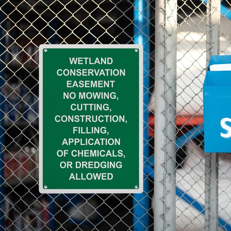 Wetland Conservation Easement No Sign, 8.5 x 11 in" OSHA