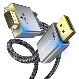 UANTIN DisplayPort to VGA Cable Adapter 6FT |Aluminum Shell, Nylon Braided| Gold-Plated Plugs 1080P Display Port DP Source to VGA Monitor Cord (Male to Male) for PC,Graphics Card