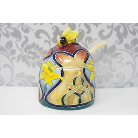 Old Tupton Ware - Daffodil Design - Honey Pot and Spoon