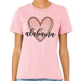 TeesAndTankYou Leopard Heart Alabama Shirt Unisex 2X-Large Pink