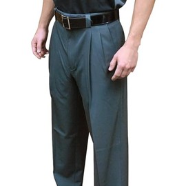 Smitty | BBS-395 | 4-Way Stretch Baseball Umpire Pleated Combo Pants Expander Waistband Softball Umpire Charcoal Grey (34)