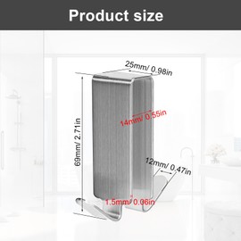 CHSEROK Double Hooks for Glass Shower Screen 2 Pieces Hooks Shower Screen Stainless Steel 304 Hanging Shower Hooks for Glass Bathroom Door Towel Holder