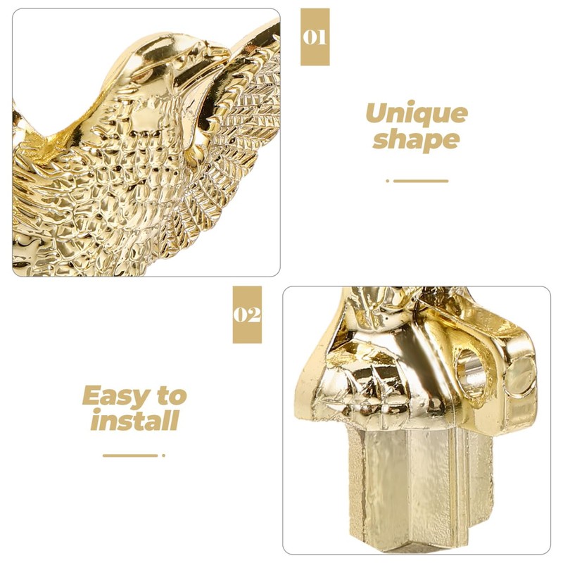 Toddmomy Eagle Flag Pole Finial Eagle Topper Flagpole Golden Head