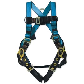 Tractel AB742 Versafit harness with Dorsal Side Positioning D-Rings Tongue and Buckle Legs, One Size, Blue/Black
