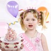 3PCS Birthday Sash for Women,Birthday Girl Badge,Birthday Girl Headband,Pink Satin,Rhinestone