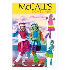 McCall Pattern Company M6816 Girls'/Girls' Plus Monster Costumes Sewing Template, Size GIRL (7-8-10-12-14)
