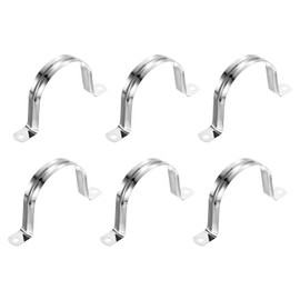 sourcing map 6Pcs Rigid Pipe Straps, 70mm(2.76") 201 Stainless Steel 2 Hole U-Shaped Bracket Tube Hanger Pipe Clamps for Fixing Pipe Cable