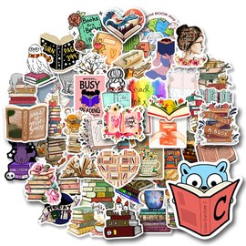 Book Stickers, Store Books, Reading, Set of 50, Checker, Instar Looks Good, Cartoon Stickers, Antagic Stickers, Abundance, Label Stickers, Stylish, Decorative, Characters, Cute, PC, Smartphone,