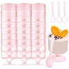 Mistari 50 Pack Clear Plastic Dessert Cups with Spoons, Mini