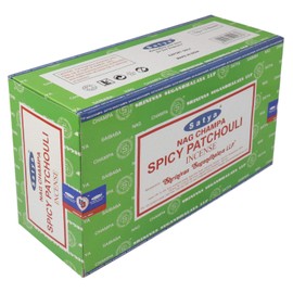Satya Spicy Patchouli Incense Sticks 12 Packs of 15 g Approx. 180 Sticks