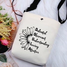 G2TUP Doula Quote Thank You Appreciation Gift Dedicated Observant Understanding Loving Attentive Makeup Bag Midwife Doula Cosmetic Bag OBGYN Gift (Dedicated Observant-x)