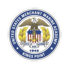 United States Merchant Marine Academy - STICKER Vinyl Kiss-Cut Decal - 4" × 4", White