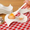 ChasBete Egg Cups Set of 4, Ceramic Egg Holder+ Boiled