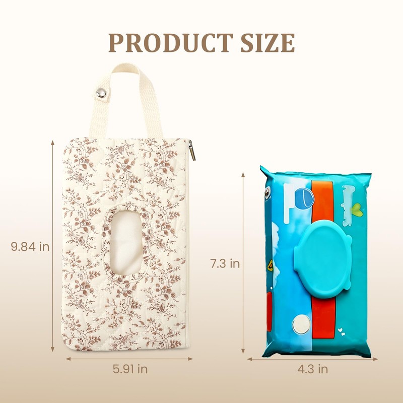 CEUTNIZ Quilted Baby Diaper and Wipes Pouch Portable Mommy Bag